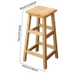 70CM High Wooden Square Stool Bar Stool Pub Chair Home Kitchen Breakfast Seat