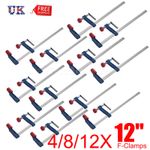 Set of 4/8/12 F-Clamps Adjustable Wood Metal Clamp Woodworking Tools 50 x 300mm