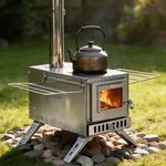 Outdoor Hot Tent Stove Portable Wood Burning Camping Stove Large Firebox Cookout
