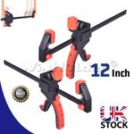 2PCS 300mm Thicken Jaws Ratchet Trigger/G/Speed Clamps Woodworking Carpentry DIY