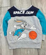 Space Jam A New Legacy Bugs Bunny Fleece Jumper Pullover Grey/Blue 12-18m Retro