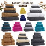 800GSM Luxury Towels Sets 100% Egyptian Cotton Face Hand Bath Towels Bath Sheets