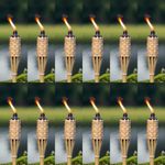 Pack of 12  Bamboo Tiki Torch 150cm (5ft) Outdoor Garden 500ml long burn.