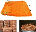 Orange Net Sacks with Drawstring Raschel Bags Mesh Vegetables Logs Kindling Wood
