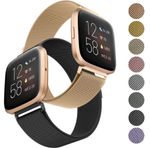 Replacement Watch Strap For Fitbit Versa 4/3/2/Sense Metal Stainless Milanese