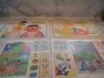 VINTAGE 1981 4 DOUBLE SIDED SESAME STREET PLACEMATS FROM U.S.A....