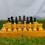 Vintage Soviet USSR Wooden Chess Set 1950s Military Officers House Stamp#70