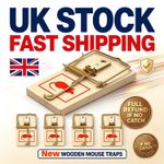 2/4/6 Pack Wooden Mouse Traps Reusable Spring Rodent Trap Indoor Outdoor