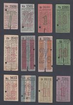 TWELVE Old London Transport Bus Coach T&T Used Tickets Ticket All Different