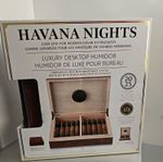 Havana Nights Luxury Desktop Cigar Humidor Mahogany Wood Box 20-25 Count RRP £45