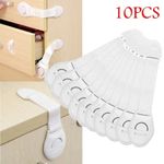 10Pcs Child Proof Safety Catch Cupboard Cabinet Door Drawer Lock Latch Baby Kids