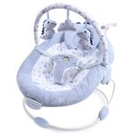 LADIDA Blue Baby Bouncer Recliner Padded Seat, Music & Vibration Dino Design 696