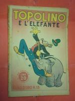 GOLD BOOK NO. 13-lg-original 1946-DISNEY MONDADORI-mickey mouse and the elephant lire 20
