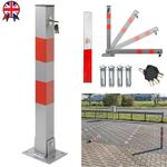 Lockable Parking Barrier Folding Car Park Bollard Security Driveway Post 3 Keys