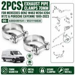2x 95511110830 Tailpipe Exhaust Clip Clamps 70mm For Porsche Cayenne 9PA 02-10
