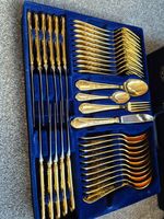 Bestecke Solingen 23-24 Carat Gold Plated Cutlery Set 70 Piece Carrying Case
