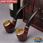 Durable VintageWooden Effect Type Bent Pipe Smoking Tobacco Cigar Smoking Pipe