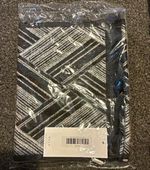 Wear London Men’s Black/Grey Geometric Fringe Scarf Viscose/Polyester
