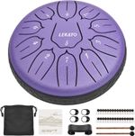 LEKATO Steel Tongue Drum 6 Inch 11 Note, D Key Handpan Rain Drum for outside Gar