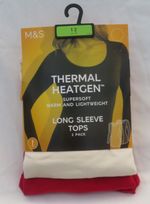 LADIES MARKS AND SPENCER RED AND CREAM THERMAL LONG SLEEVE TOPS 2 PACK SIZE 12