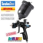 DeVilbiss DV1 Basecoat 1.3mm HVLP Gravity Spray Gun Digital B+ Air Cap W/cup