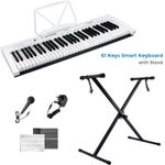 61 Keys Electronic Keyboard Digital Music Piano Instrument, Microphone & Stand