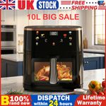 10L Large Air Fryer 1800W Low Fat Oil free Healthy Oven Frying Kitchen Cooker