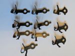 Ten Hornby Dublo Single Lug and Double Lug Flat Pressed Metal Couplings VGC