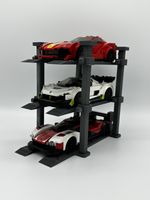 Triple Car Lift Display Stand for Lego Speed Champions Grey  brand new
