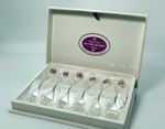 Vintage Cake Forks Royale County Country Meadow 6 Silver Plated Porcelain Boxed