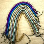 Jewellery Bundle - Hematite Snake Drum 5mm: 9 Strands - Matt/Gloss Gold, Silver