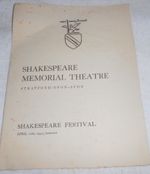 Shakespeare Festival April 12th 1941 onwards Vintage Theatre Programme