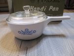Pyrosil Handi Pan No.955 Corning Blue Cornflower Milk Glass Saucepan & Lid Boxed