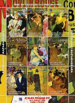 Madagascar 1999 TOULOUSE-LAUTREC Famous Paintings Sheet (9) Perforated MNH