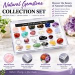 24pcs Rock Gemstones Collection Box Quartz crystals Amethyst Ore Stone Natural