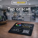 Google Review NFC Plate + QR Code | Tap or Scan Review Stand |⭐ Free Delivery