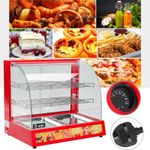 Hot Food Warmer Display Cabinet Commercial Chicken Pizza Bread Tabletop Heated