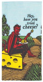 Blue Q 'HEY, HAVE YOU TRIED CHEESE? DISH TOWEL' Dishcloth kitchen gift novelty