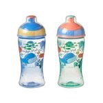 Nuby Super Slurp Free Flow Water Bottle 2 Pack 360ml 18M Under the Sea Spill