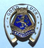 WW1 HMS Devonshire Good Luck Sweetheart Brooch Enamel Brooch Badge  34