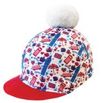 Equetech All Britain Red White Blue UK British Horse Riding Hat Silk