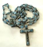 Vintage Lourdes Legatura Brevetto Blue Bubble Rosary