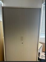 TALL TAMBOUR WALL UNIT  GREY 4 SHELVES  1980mm