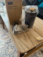 lalayuan 200W Electric Coffee Grinder Black/Gold Low Noise