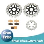 Front Rear Brake Discs Pads For 99-07 Suzuki GSX 1300 R Hayabusa 1300 1999-2007