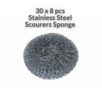 Stainless Steel Scourers Sponge 30 x 8 pcs Rober Schott Job Lot Clearance Stock