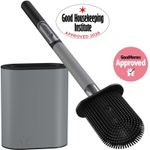 MooStar Toilet Brush, Soap Dispensing Silicone Toilet Brush Dark Grey