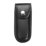Leather Knife Sheath 4.8" Pocket Knife Sheath for Belt Folding Knife, Black
