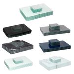 12pc Glass Placemats & Square Coasters Set Table Place Mats Set 30cm x 20cm