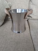 Champagne Bucket Leather Handles Stainless Steel